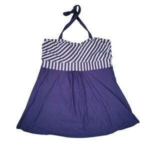 Sea Angel Womens XXL Purple Striped Halterneck One Piece Swimdress SA0423-17MA